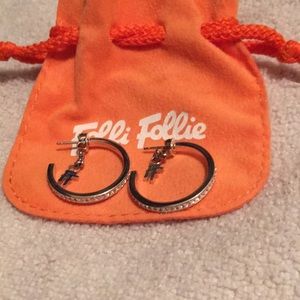 Folli Follie circle earrings, with bag, 99% new